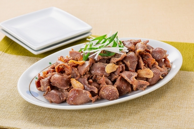 国産若鶏砂肝のにんにく塩焼き